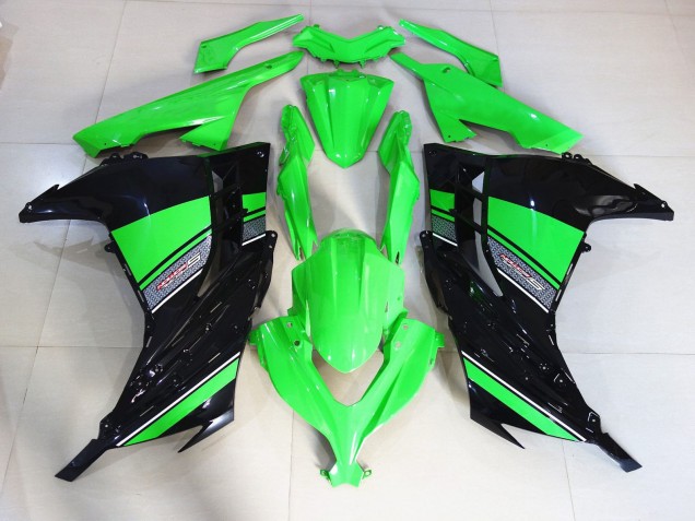 Negro & Verde Brillante 13-18 Kawasaki Ninja 300 Carenado Negro & Verde Brillante 13-18 Kawasaki Ninja 300 Carenado