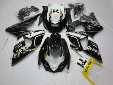 Oro Negro & Blanco 09-16 Suzuki GSXR 1000 Carenado