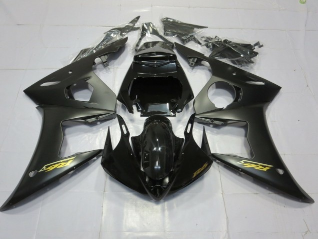 Oro Negro Mate 03-04 Yamaha R6 Carenado Oro Negro Mate 03-04 Yamaha R6 Carenado