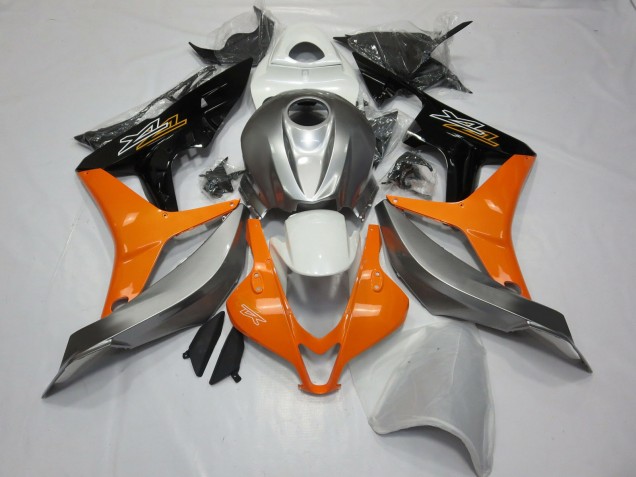 Plata Blanco & Naranja 07-08 Honda CBR600RR Carenado Plata Blanco & Naranja 07-08 Honda CBR600RR Carenado