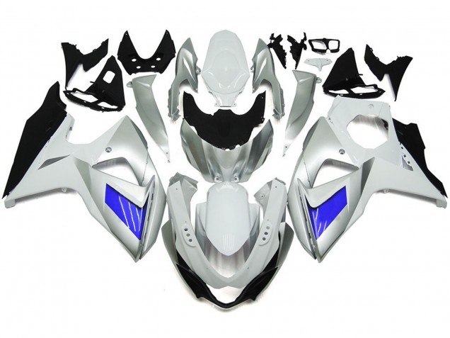Plata & Blanco Personalizados Con Negro 09-16 Suzuki GSXR 1000 Carenado