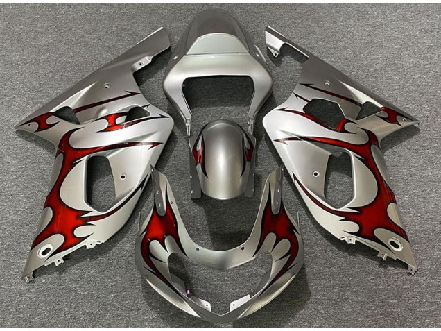 Plata Brillante & Rojo 01-03 Suzuki GSXR 600-750 Carenado Plata Brillante & Rojo 01-03 Suzuki GSXR 600-750 Carenado