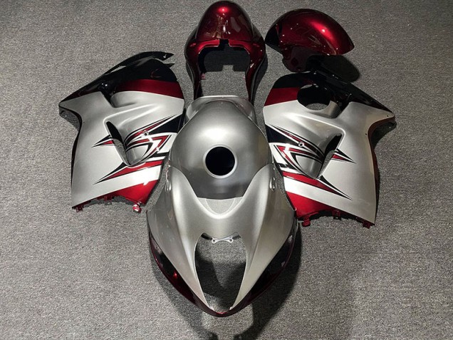 Plata Brillante & Rojo Caramelo 97-07 Suzuki GSXR 1300 Carenado Plata Brillante & Rojo Caramelo 97-07 Suzuki GSXR 1300 Carenado