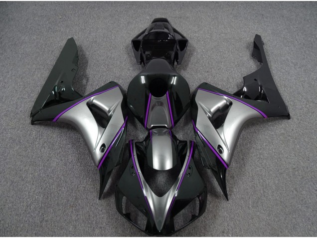 Plata Con Raya Diplomática De Color Morado Oscuro 06-07 Honda CBR1000RR Carenado Plata Con Raya Diplomática De Color Morado Oscuro 06-07 Honda CBR1000RR Carenado