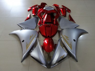 Plata Mate & Rojo Brillante 09-11 Yamaha R1 Carenado