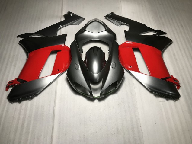 Plata Metalizada Con Rojo 07-08 Kawasaki ZX6R Carenado Plata Metalizada Con Rojo 07-08 Kawasaki ZX6R Carenado