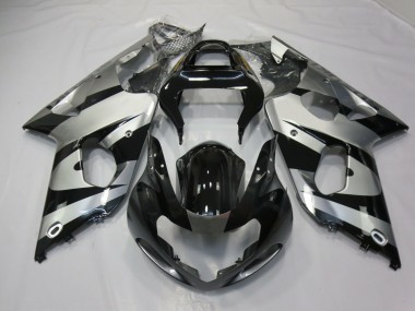 Plata & Negro 00-02 Suzuki GSXR 1000 Carenado