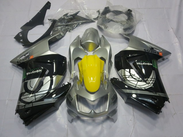 Plata & Negro 08-12 Kawasaki Ninja 250 Carenado