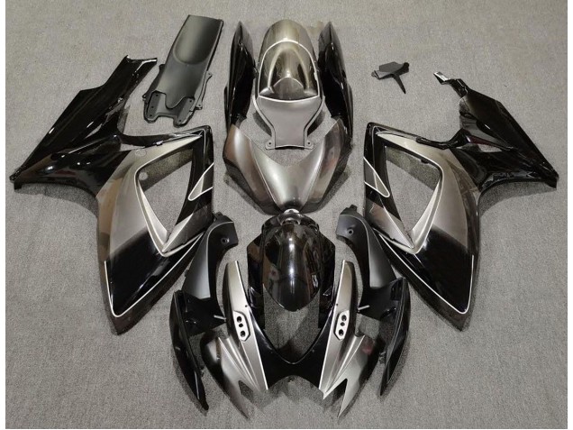 Plata Oscura & Negro 06-07 Suzuki GSXR 600-750 Carenado Plata Oscura & Negro 06-07 Suzuki GSXR 600-750 Carenado
