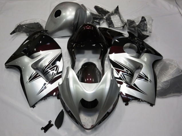 Plata & Rojo Oscuro 97-07 Suzuki GSXR 1300 Carenado Plata & Rojo Oscuro 97-07 Suzuki GSXR 1300 Carenado