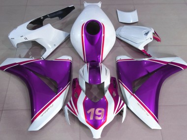 Púrpura Brillante & Blanco 08-11 Honda CBR1000RR Carenado