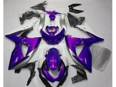 Púrpura Brillante & Blanco 09-16 Suzuki GSXR 1000 Carenado