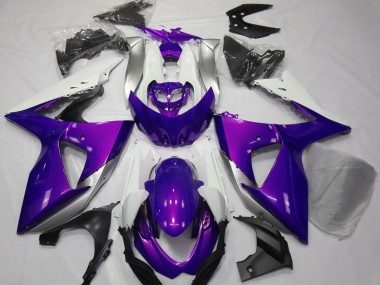 Púrpura Brillante & Blanco 09-16 Suzuki GSXR 1000 Carenado