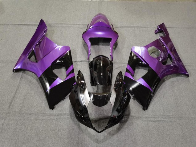 Púrpura Brillante & Negro 03-04 Suzuki GSXR 1000 Carenado Púrpura Brillante & Negro 03-04 Suzuki GSXR 1000 Carenado