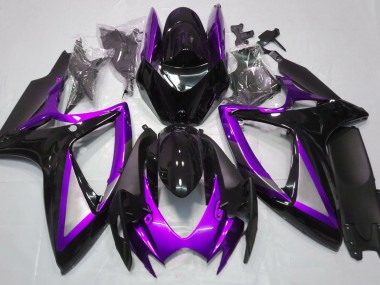 Púrpura Brillante & Negro 06-07 Suzuki GSXR 600-750 Carenado
