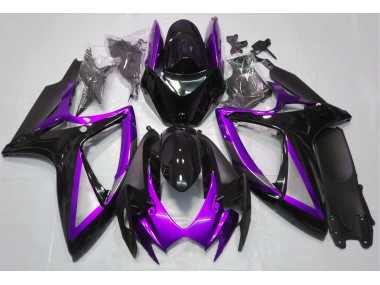 Púrpura Brillante & Negro 06-07 Suzuki GSXR 600-750 Carenado