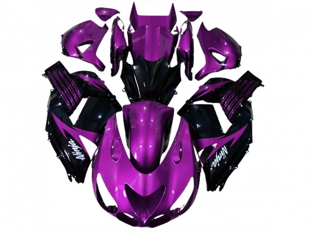 Púrpura Brillante & Negro 06-11 Kawasaki ZX14R Carenado Púrpura Brillante & Negro 06-11 Kawasaki ZX14R Carenado