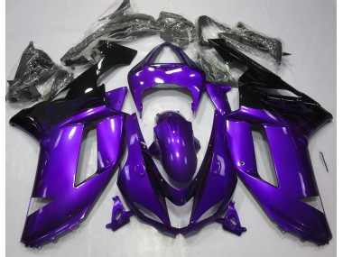 Púrpura Brillante & Negro 07-08 Kawasaki ZX6R Carenado