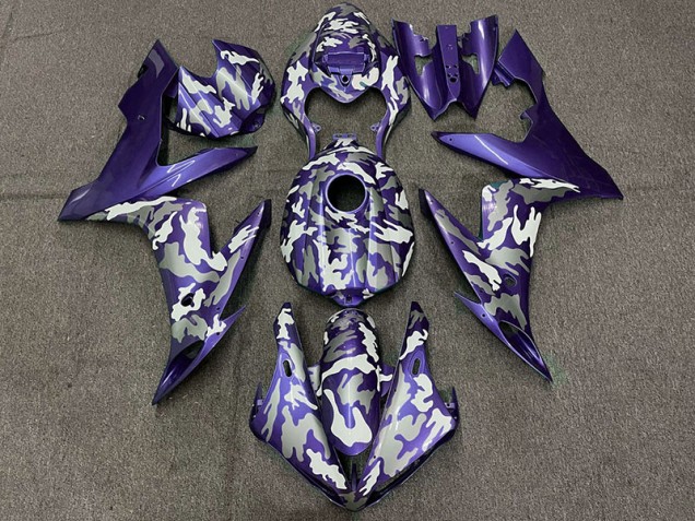 Púrpura Oscuro Camuflaje 04-06 Yamaha R1 Carenado Púrpura Oscuro Camuflaje 04-06 Yamaha R1 Carenado
