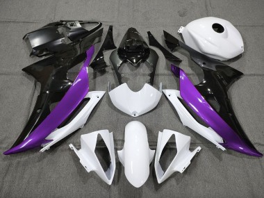 Púrpura Personalizado En Blanco & Negro 08-16 Yamaha R6 Carenado