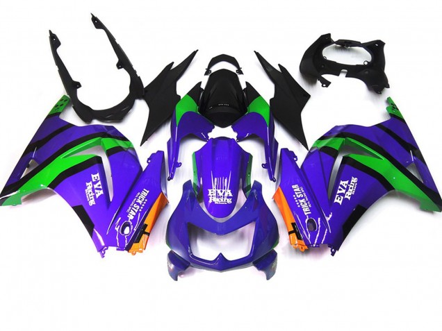 Púrpura Verde & Negro 08-12 Kawasaki Ninja 250 Carenado Púrpura Verde & Negro 08-12 Kawasaki Ninja 250 Carenado