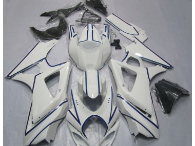 Raya Fina Azul Blanca Brillante 07-08 Suzuki GSXR 1000 Carenado