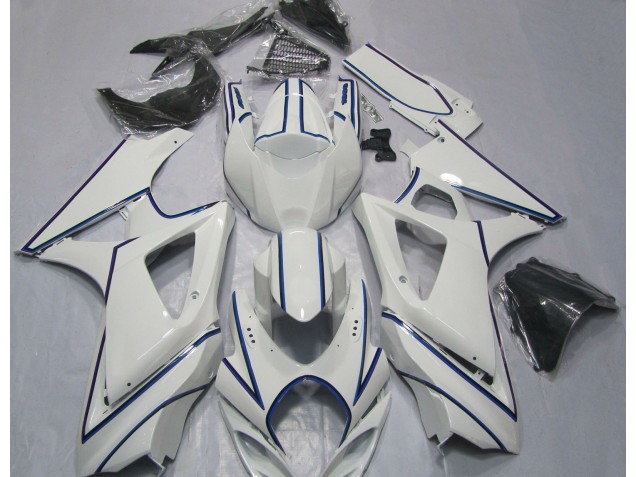 Raya Fina Azul Blanca Brillante 07-08 Suzuki GSXR 1000 Carenado Raya Fina Azul Blanca Brillante 07-08 Suzuki GSXR 1000 Carenado