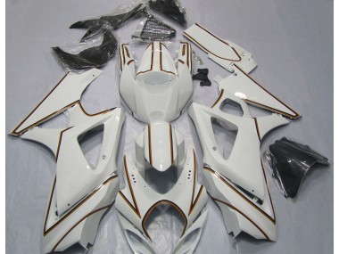 Raya Pin Naranja Blanco Brillante 07-08 Suzuki GSXR 1000 Carenado