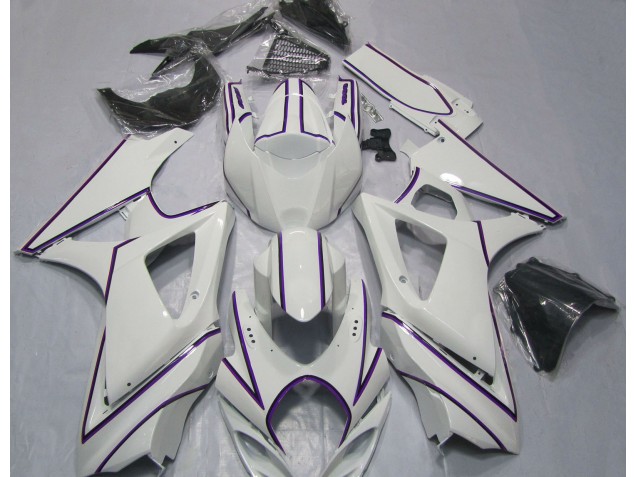 Raya Pin Púrpura Blanco Brillante 07-08 Suzuki GSXR 1000 Carenado