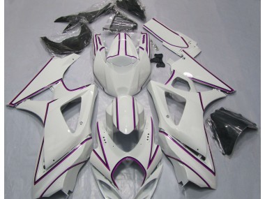 Raya Pin Rosa Blanco Brillante 07-08 Suzuki GSXR 1000 Carenado