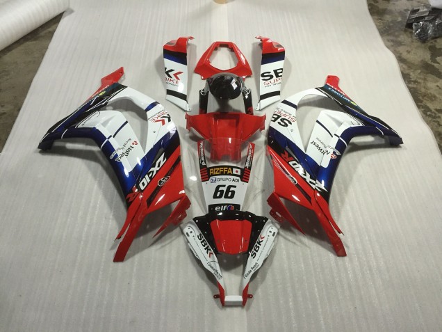Rojo Azul & Blanco Carreras 11-15 Kawasaki ZX10R Carenado Rojo Azul & Blanco Carreras 11-15 Kawasaki ZX10R Carenado