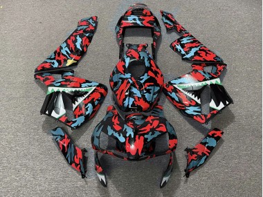 Rojo & Azul Camuflaje 03-04 Honda CBR600RR Carenado