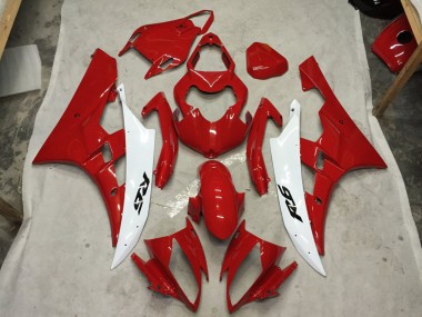 Rojo & Blanco 06-07 Yamaha R6 Carenado
