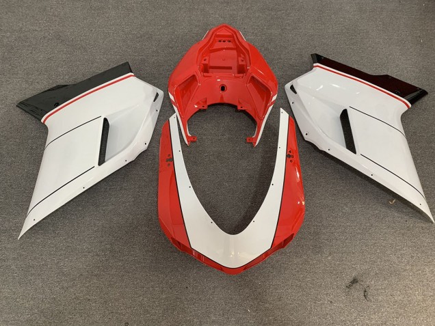Rojo Blanco 07-14 Ducati 848 1098 1198 Carenado Rojo Blanco 07-14 Ducati 848 1098 1198 Carenado
