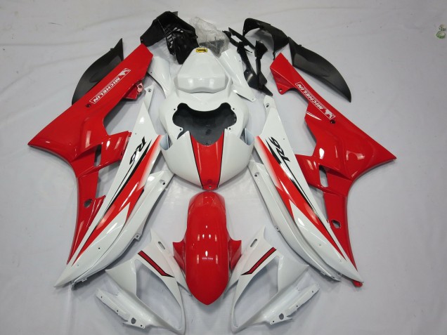 Rojo Blanco Estilo OEM 06-07 Yamaha R6 Carenado Rojo Blanco Estilo OEM 06-07 Yamaha R6 Carenado
