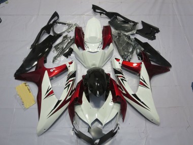 Rojo Blanco Negro 08-10 Suzuki GSXR 600-750 Carenado