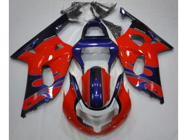 Rojo Brillante & Azul 01-03 Suzuki GSXR 600-750 Carenado