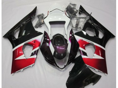 Rojo Brillante & Blanco 03-04 Suzuki GSXR 1000 Carenado