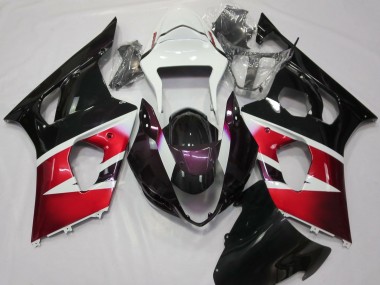 Rojo Brillante & Blanco 03-04 Suzuki GSXR 1000 Carenado