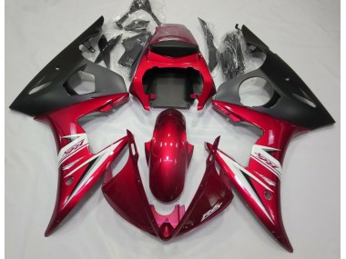 Rojo Brillante & Blanco 03-04 Yamaha R6 Carenado