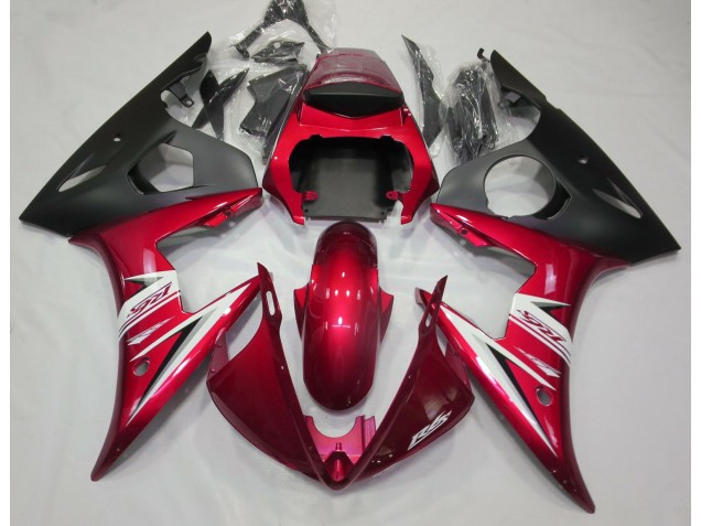 Rojo Brillante & Blanco 03-04 Yamaha R6 Carenado Rojo Brillante & Blanco 03-04 Yamaha R6 Carenado