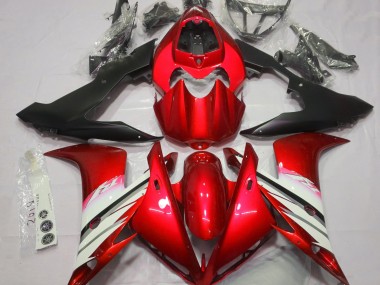 Rojo Brillante & Blanco 04-06 Yamaha R1 Carenado