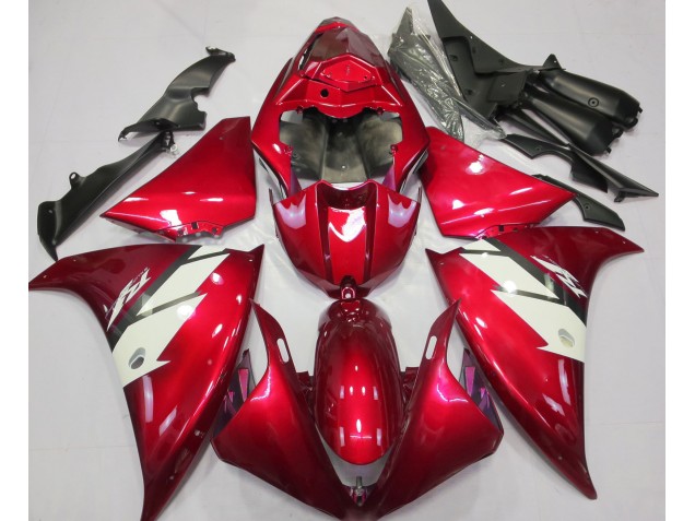 Rojo Brillante & Blanco 12-14 Yamaha R1 Carenado Rojo Brillante & Blanco 12-14 Yamaha R1 Carenado