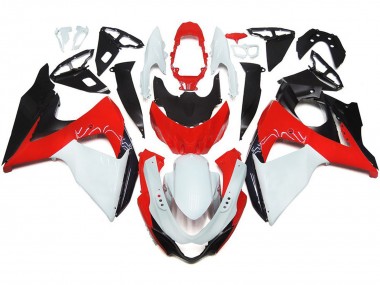 Rojo Brillante Con Blanco & Negro 09-16 Suzuki GSXR 1000 Carenado