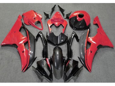 Rojo Brillante & Fibra De Carbono 08-16 Yamaha R6 Carenado