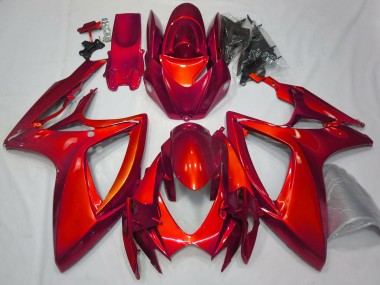 Rojo Brillante Liso 06-07 Suzuki GSXR 600-750 Carenado