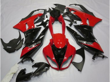 Rojo Brillante & Negro 09-12 Kawasaki ZX6R Carenado
