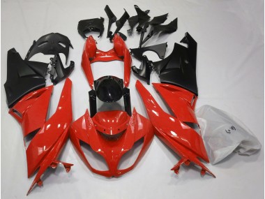 Rojo Brillante & Negro 09-12 Kawasaki ZX6R Carenado