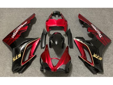 Rojo Brillante & Negro 09-12 Triumph Daytona 675 Carenado
