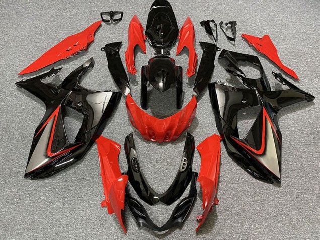 Rojo Brillante & Negro 09-16 Suzuki GSXR 1000 Carenado Rojo Brillante & Negro 09-16 Suzuki GSXR 1000 Carenado